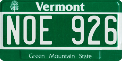 VT license plate NOE926
