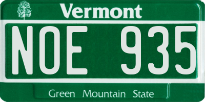 VT license plate NOE935