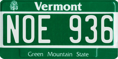 VT license plate NOE936