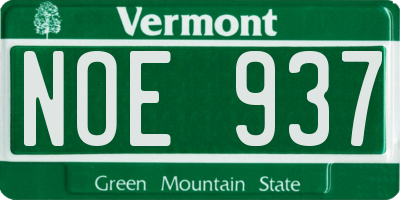 VT license plate NOE937