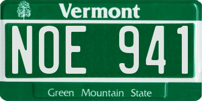 VT license plate NOE941