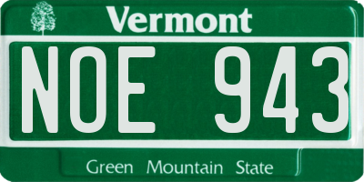 VT license plate NOE943