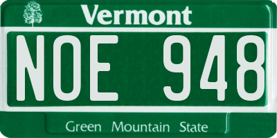 VT license plate NOE948