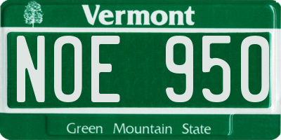 VT license plate NOE950