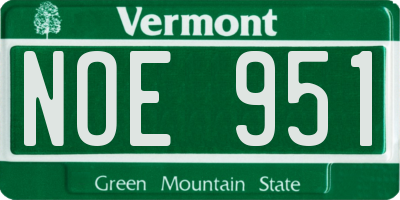 VT license plate NOE951