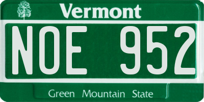 VT license plate NOE952