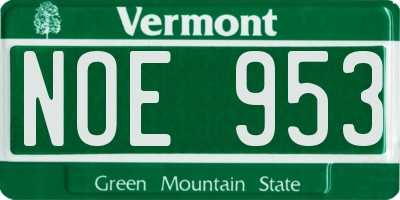 VT license plate NOE953