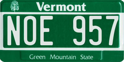 VT license plate NOE957