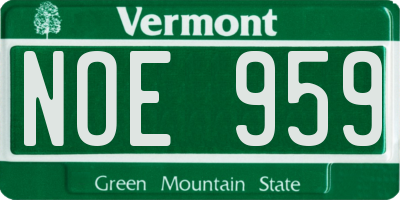 VT license plate NOE959