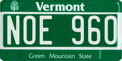 VT license plate NOE960
