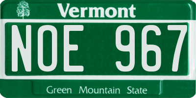 VT license plate NOE967