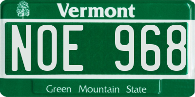 VT license plate NOE968