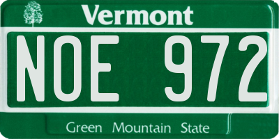 VT license plate NOE972