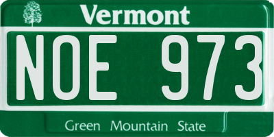 VT license plate NOE973