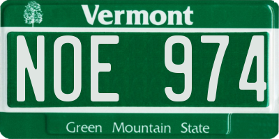 VT license plate NOE974