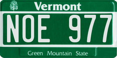 VT license plate NOE977