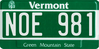 VT license plate NOE981