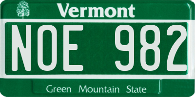VT license plate NOE982