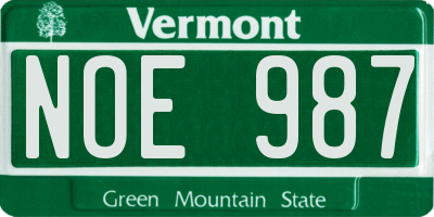 VT license plate NOE987