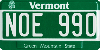 VT license plate NOE990