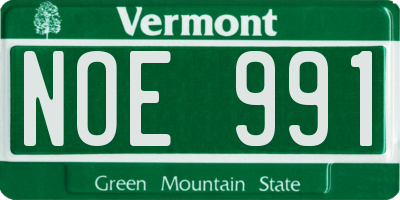 VT license plate NOE991
