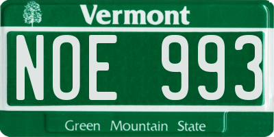 VT license plate NOE993