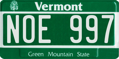 VT license plate NOE997