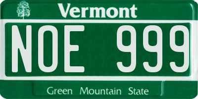 VT license plate NOE999