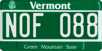 VT license plate NOF088