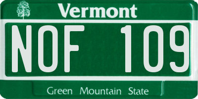 VT license plate NOF109