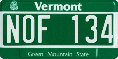 VT license plate NOF134