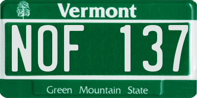 VT license plate NOF137