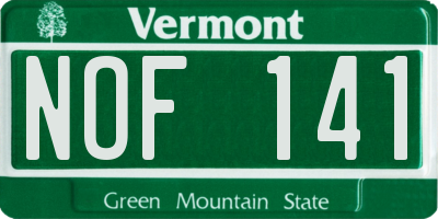 VT license plate NOF141