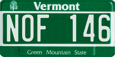 VT license plate NOF146