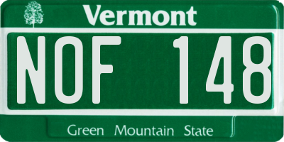 VT license plate NOF148
