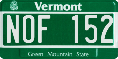 VT license plate NOF152