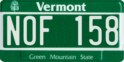 VT license plate NOF158
