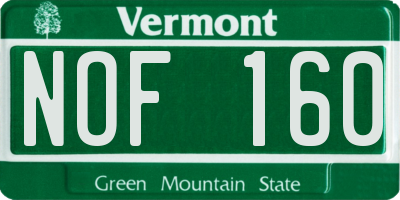 VT license plate NOF160