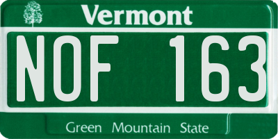 VT license plate NOF163