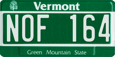 VT license plate NOF164