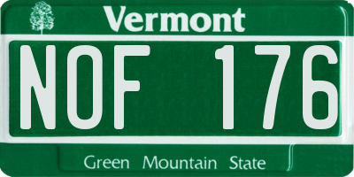 VT license plate NOF176