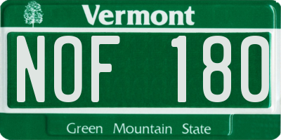 VT license plate NOF180
