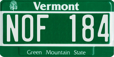 VT license plate NOF184