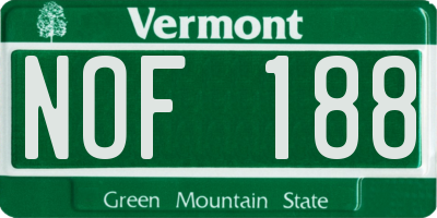 VT license plate NOF188