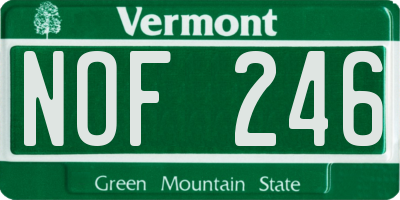 VT license plate NOF246