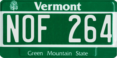 VT license plate NOF264