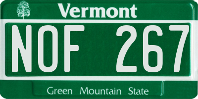 VT license plate NOF267