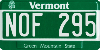 VT license plate NOF295