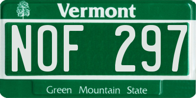 VT license plate NOF297
