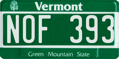 VT license plate NOF393